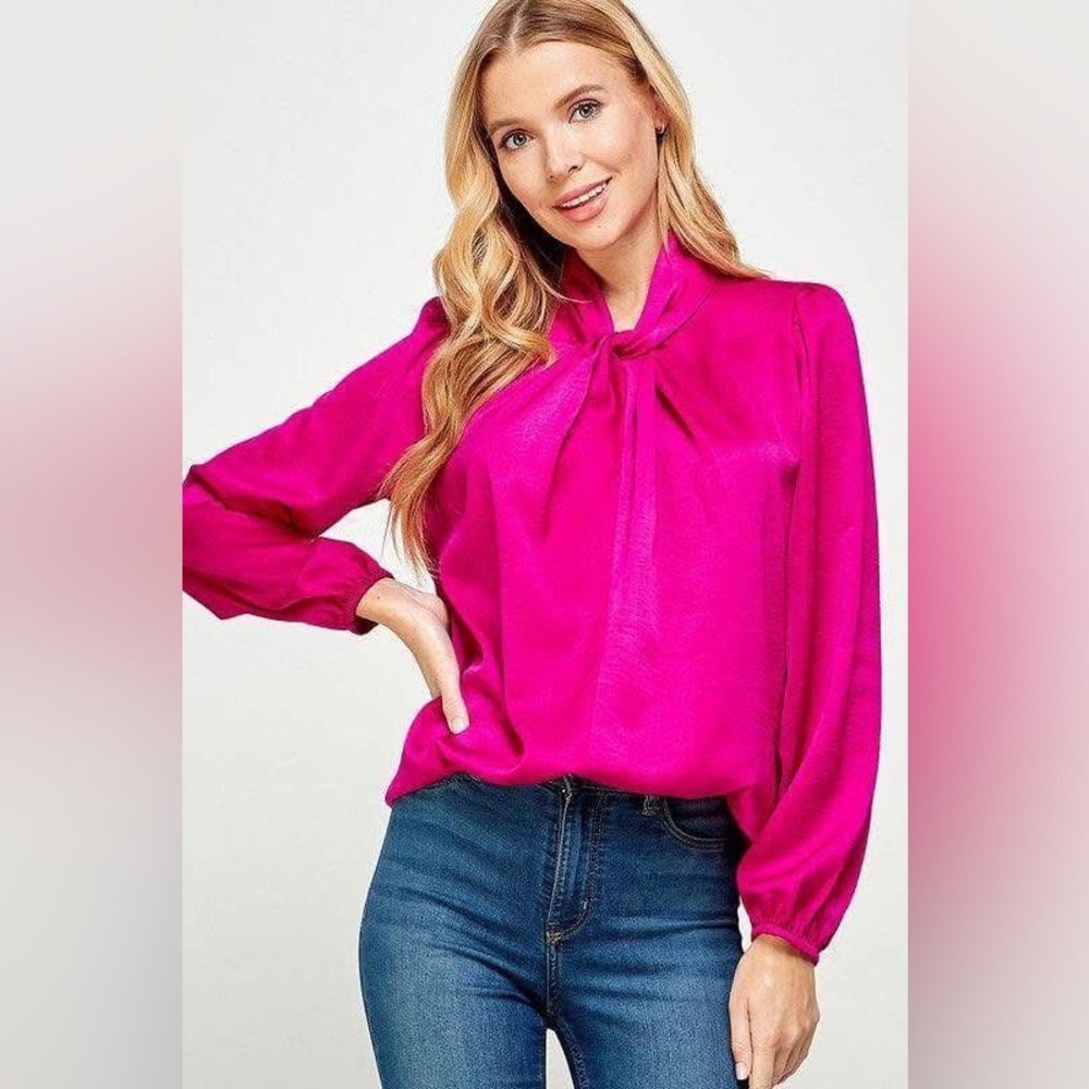 SALE✨NEW✨ Hot Pink Silky Blouse!